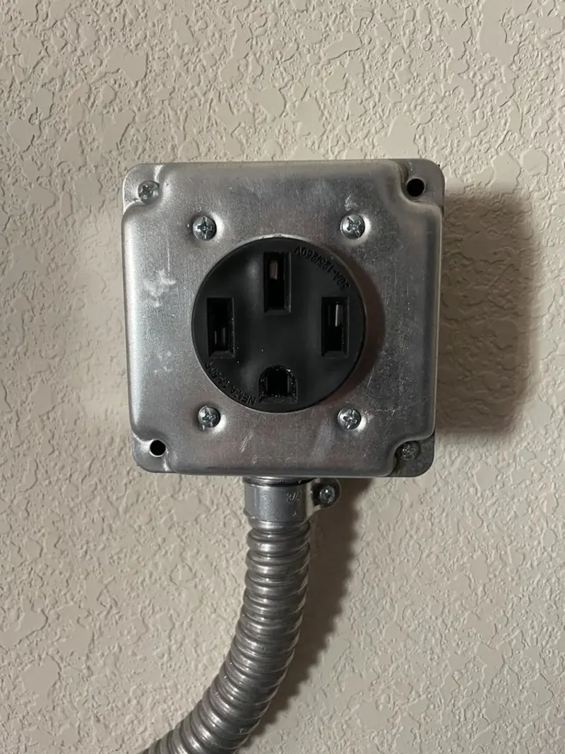 NEMA 14-50 outlet installed for Smart Home Electrical in Akron